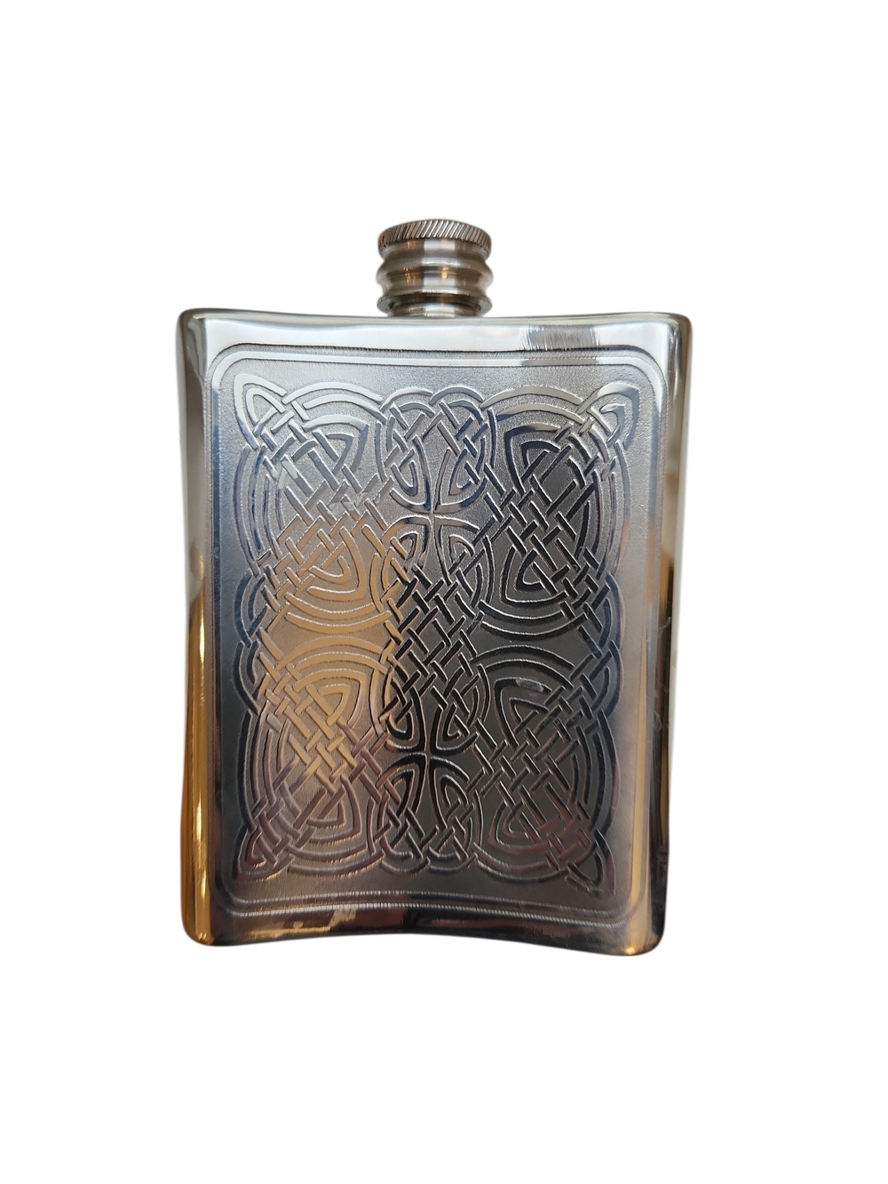 Celtic Engraved Pewter Flask